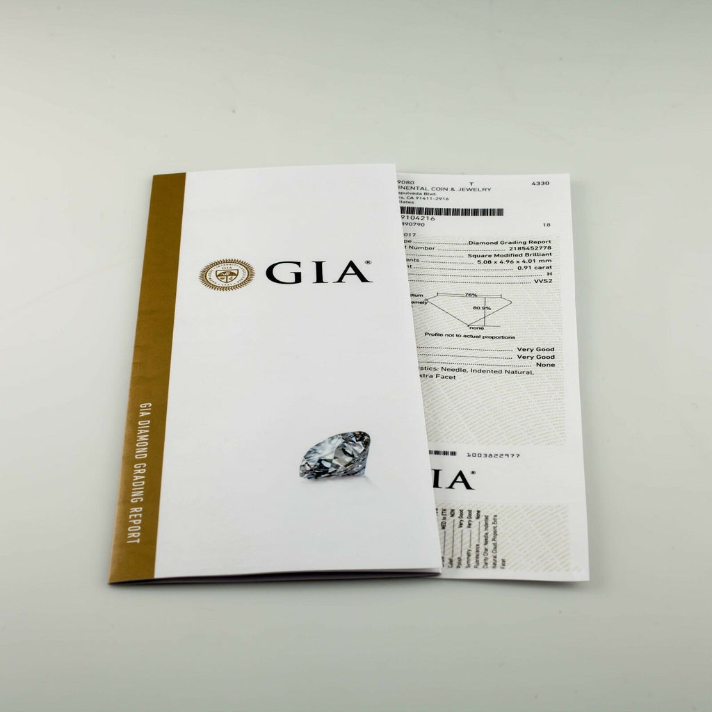0.91 Carat Loose H  / VVS2 Princess Cut Diamond GIA Certified