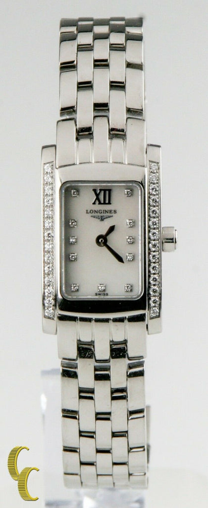 Longines Women's Stainless Steel Dolce Vita Quartz Watch Diamond Dial & Bezel