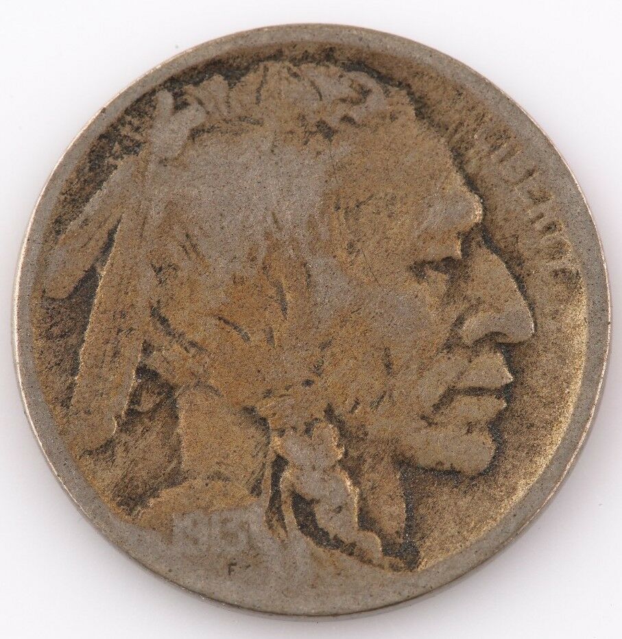 1913-D 5C $.05 Type 2 Buffalo Nickel Good Condition, Complete Date & Mintmark