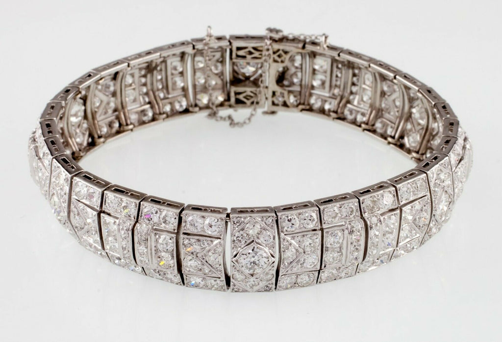 Platinum Diamond Plaque Bracelet Unique Design TDW = 21 carats