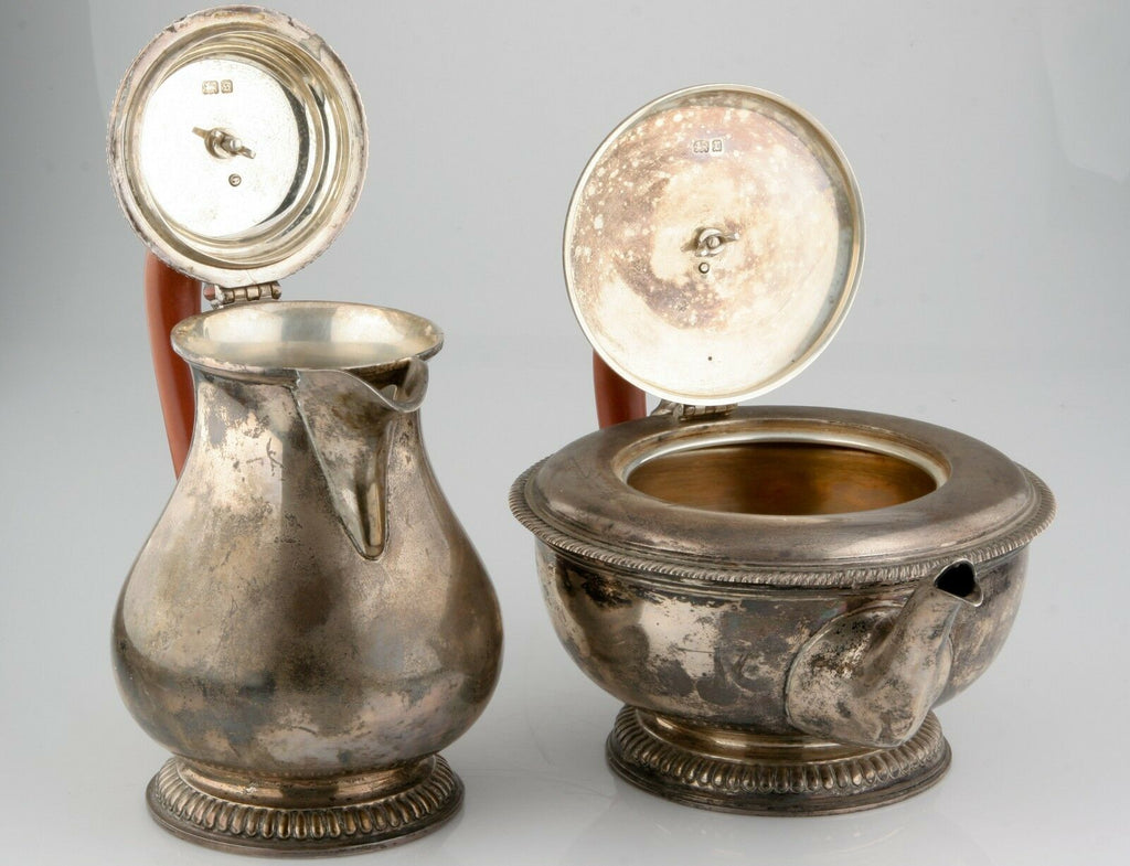 Harrods of London Silver Set Teapot & Pitcher (1916-1917) Red Handled RWB 1476gr