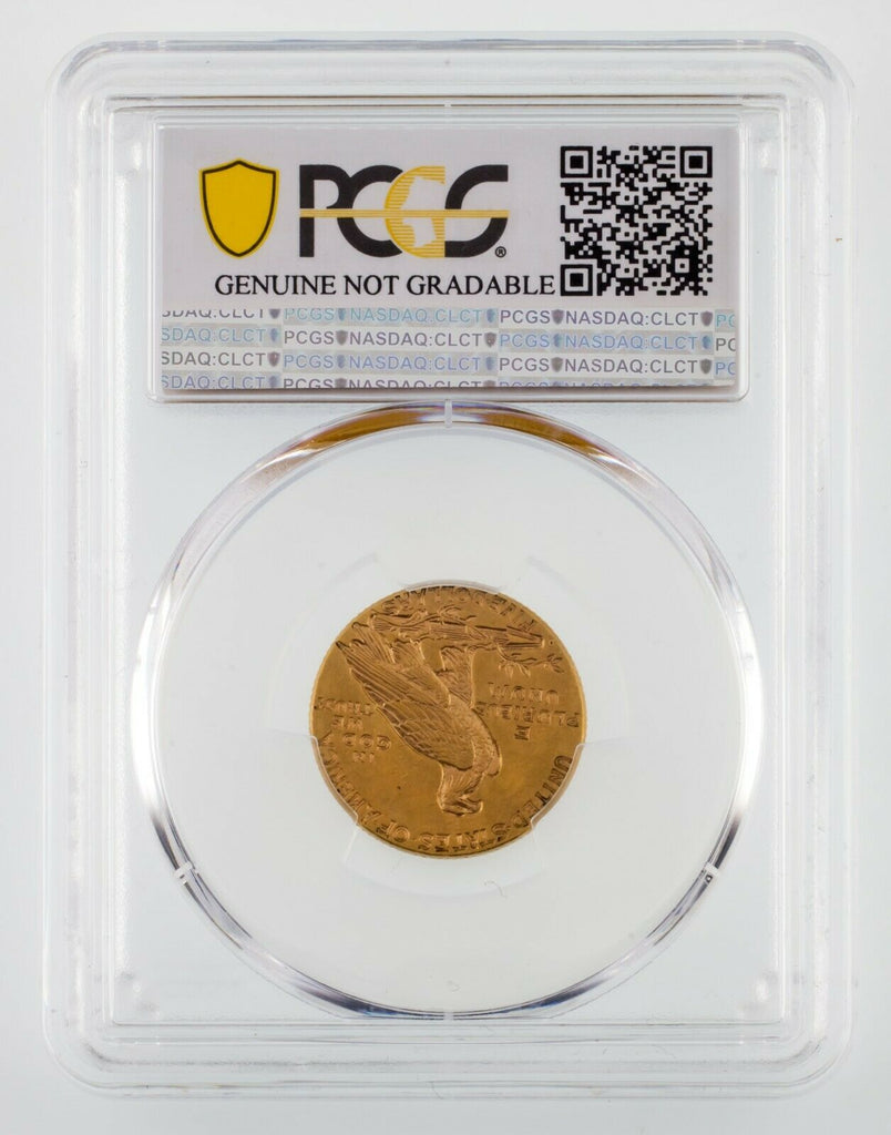 1911-D $5 Gold US Indian Half Eagle Graded by PCGS as AU Details - Cleaned