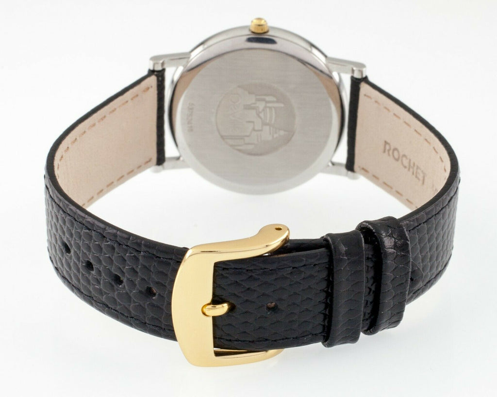 Omega DeVille Quartz Watch w/ Date Feature Gold-Plated w/ Black Leather Band