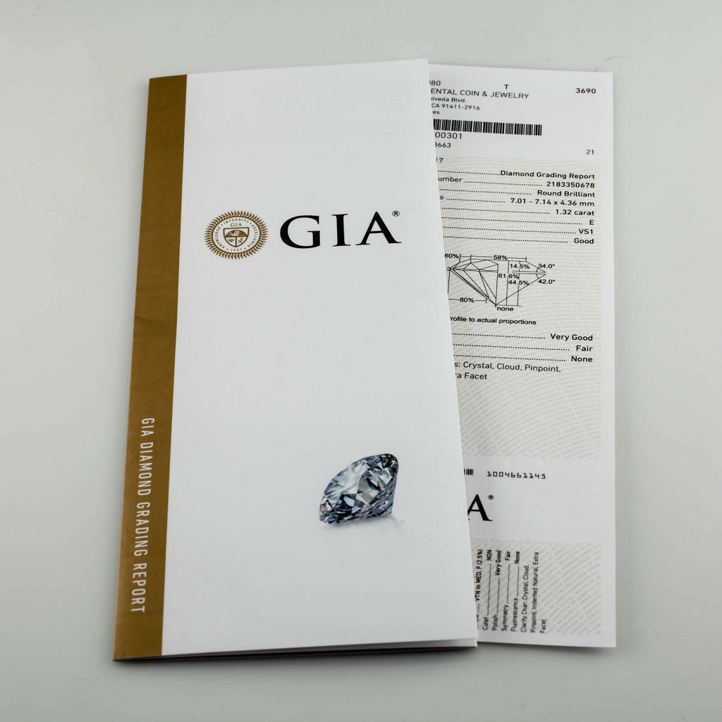 1.32 Carat Loose E / VS1 Round Brilliant Cut Diamond GIA Certified
