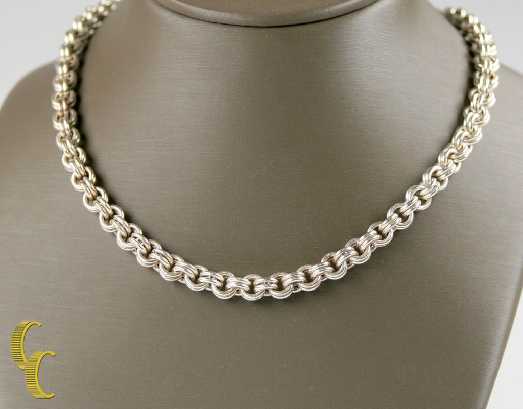 Men's Sterling Silver Double Rolo Chain Necklace w/ Toggle Clasp 23" 66.3 g