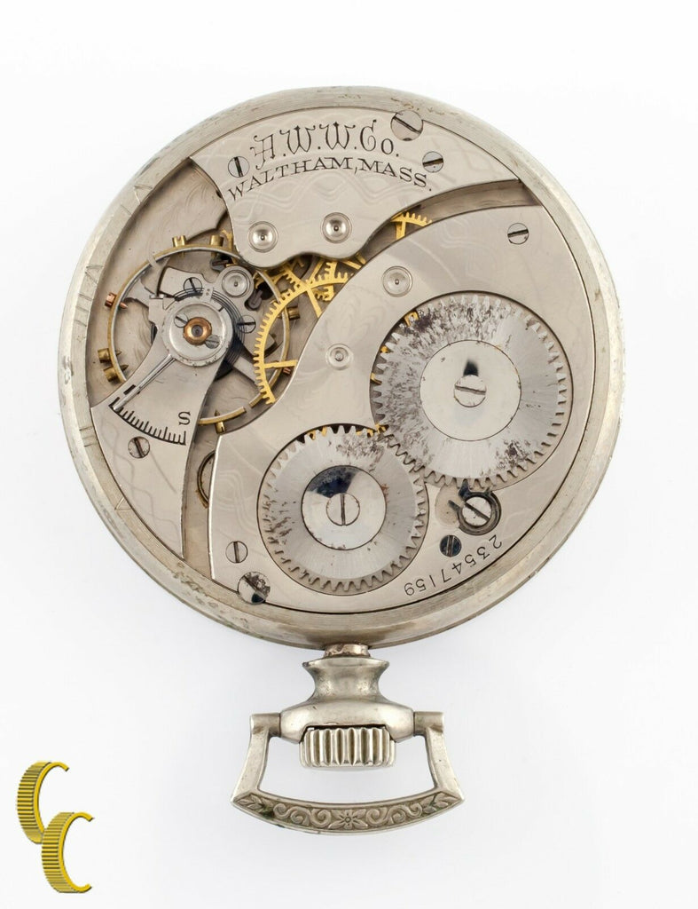 Nickel Octogon Waltham Antique Open Face Pocket Watch Gr 210 12S 7 Jewel