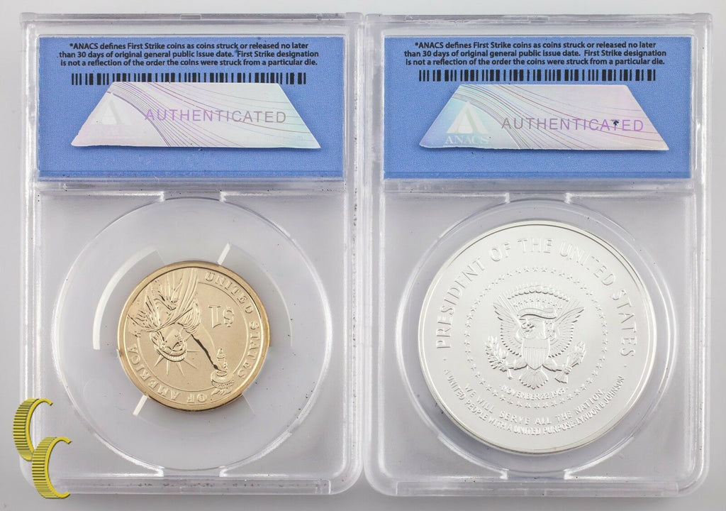 2015 Johnson Coin & Chronicle Reverse Proof $1 and .999 Silver Medal RP-69 ANACS