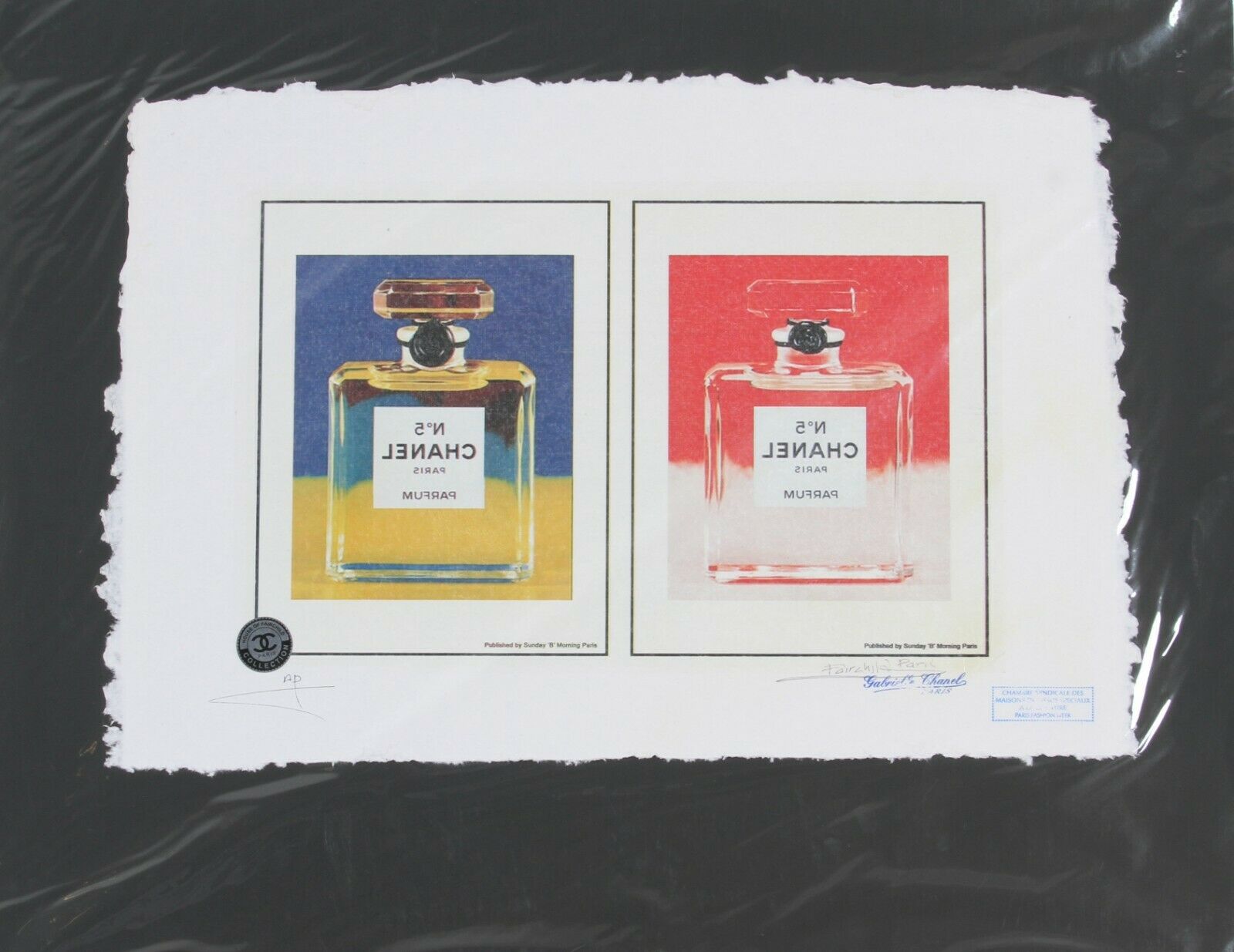Signed J. Fairchild Paris Limited Edition Color Print, A Chanel Perfume  Bottle #239547