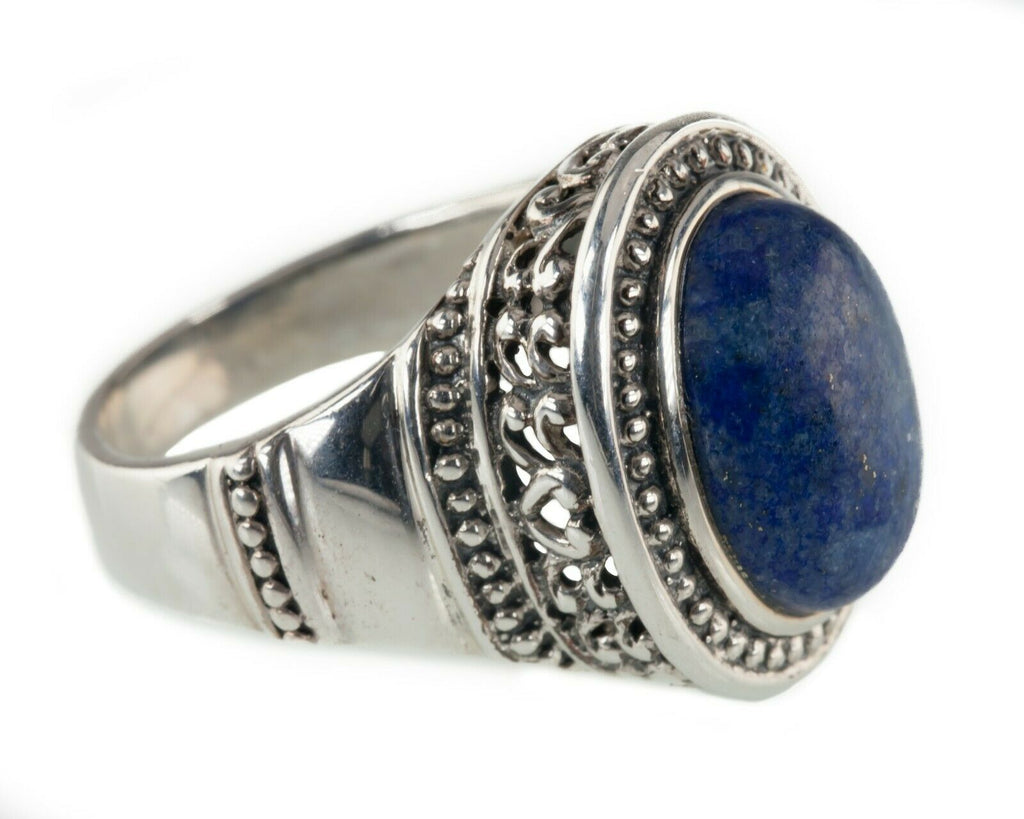 Beautiful Sterling Silver Lapis Lazuli Ring Sz 8