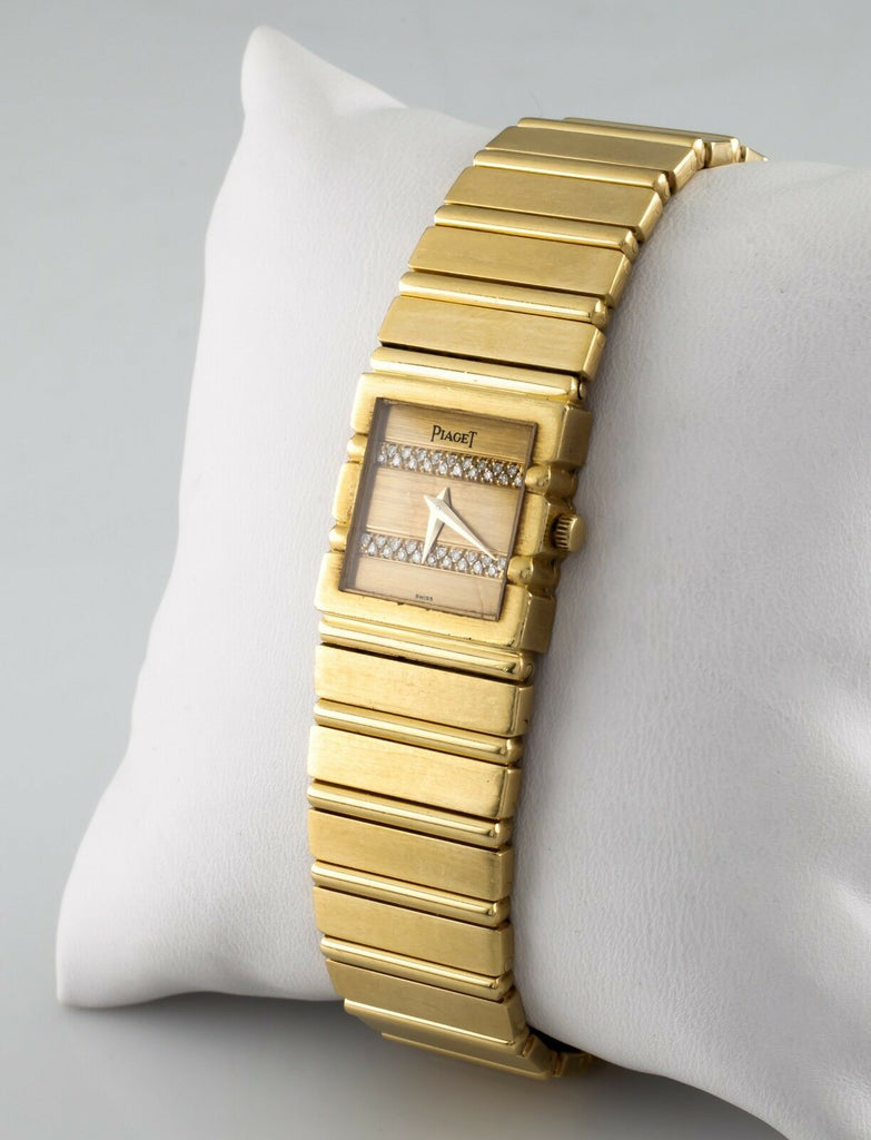 Piaget Polo Quartz Diamond Dial 18k Yellow Gold Women's Watch 458116