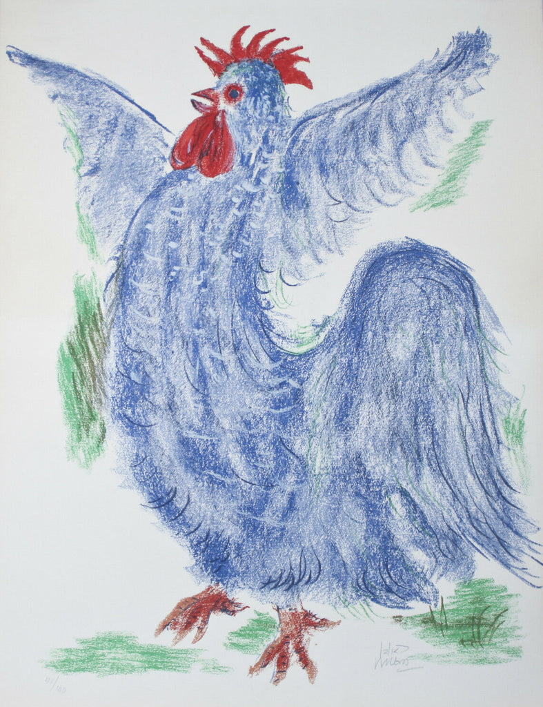 "Rooster" By Reuven Rubin Signed Limited Edition #41/100 Lithograph on Paper