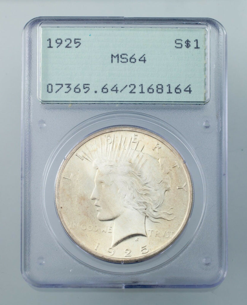 Lot of 3 PCGS Peace Dollars 1923-1925 OGH MS64 Great Lot!