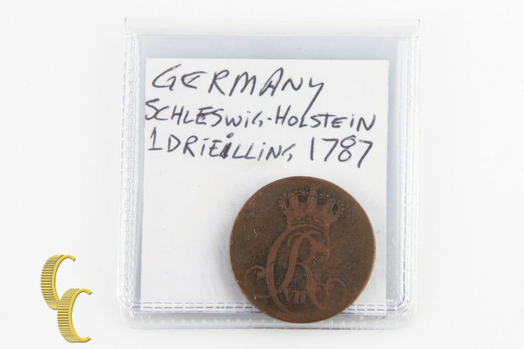 1787 German States, Schleswig-Holstein Dreiling (Fine+) Christian VII KM-116