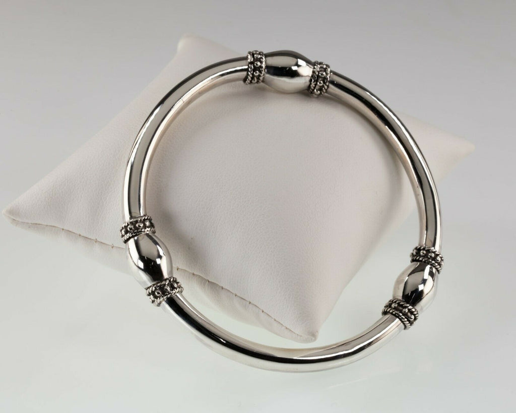 Sterling Silver 9.5mm Bangle Bracelet 7.25"