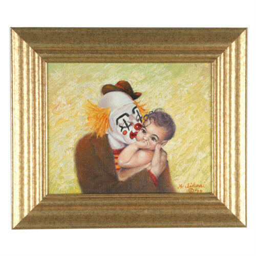 "Clowns Love Babies Too" By Anthony Sidoni 1999 Signed Oil on Canvas 32 1/2"x29"