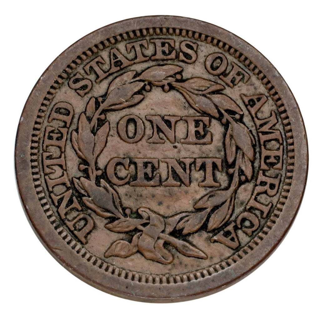 1853 Braided Hair Large Cent 1C Penny (Extra Fine, XF Condition)