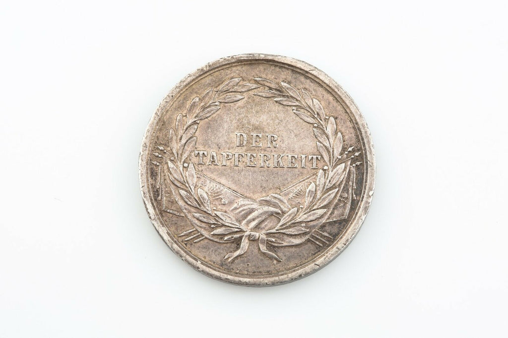 1870-1880 Austria Silver Medal Award for Bravery XF High Relief Der Tapferkeit