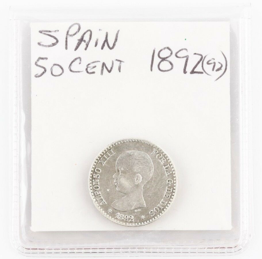 1892 SPAIN 50 CENT FINE COIN