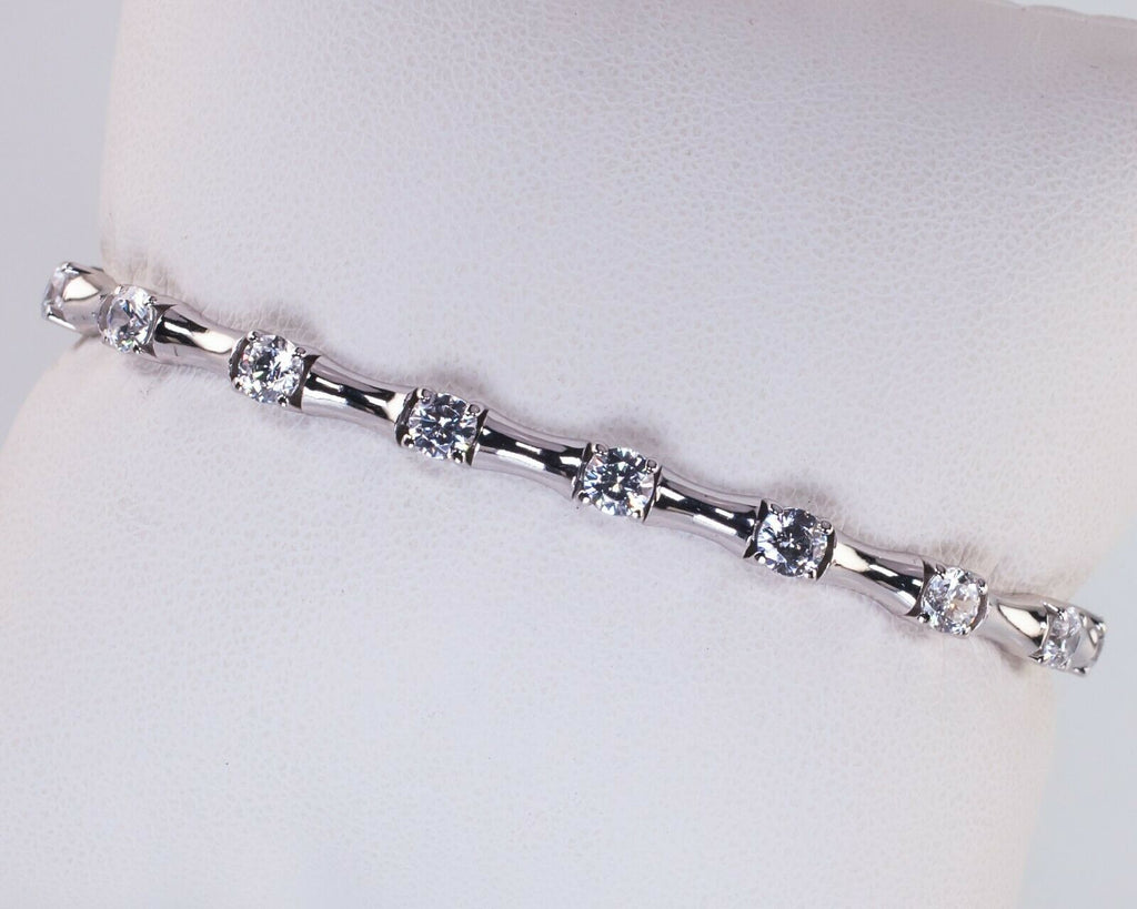 11.00ct t.w. Gorgeous CZ Necklace & Bracelet Set In Sterling Silver