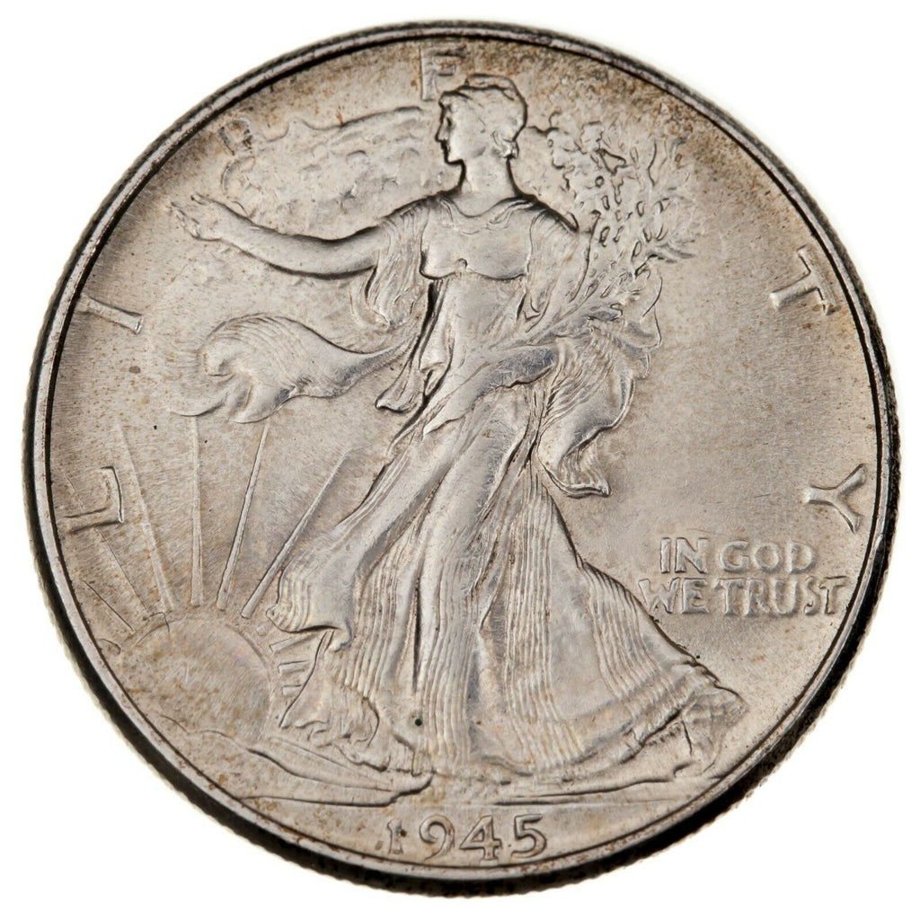1945 50C Walking Liberty Half Dollar in Choice BU Condition Excellent Eye Appeal