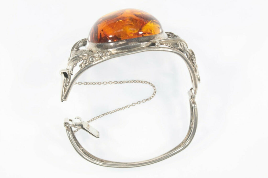 Vintage Sterling Silver Amber and Leaves Bracelet 41.5g