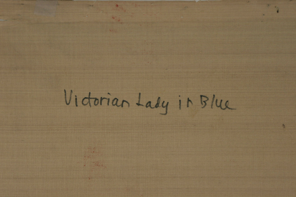 "VICTORIAN LADY IN BLUE" By Juan Valera Montoro Signed Oil 24"x20" w/ COA