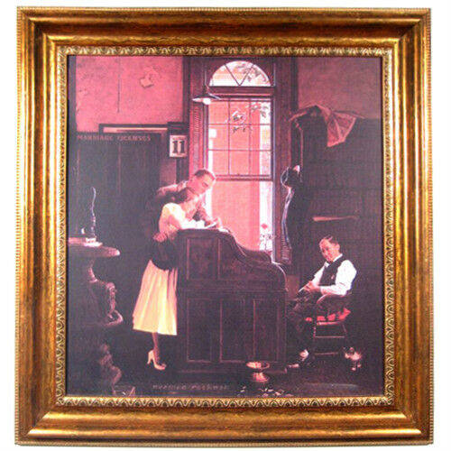 "Marriage License" by Norman Rockwell Framed Print 27 3/8"x25 1/2"