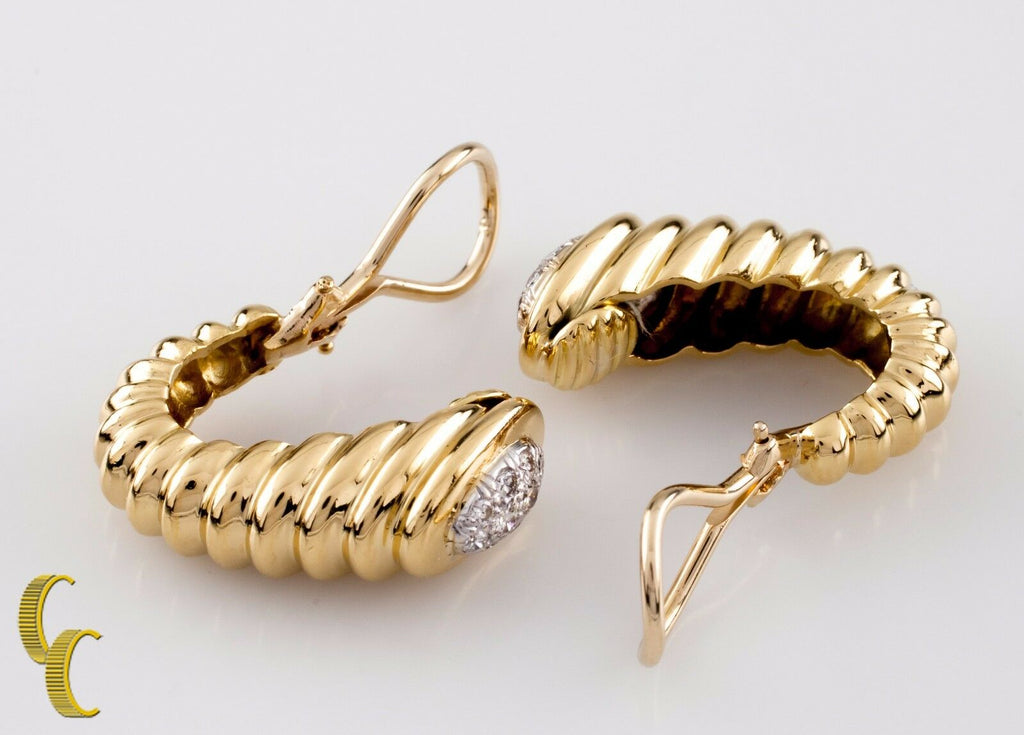 Gucci "Shrimp" Vintage 18k Yellow Gold Diamond Earrings
