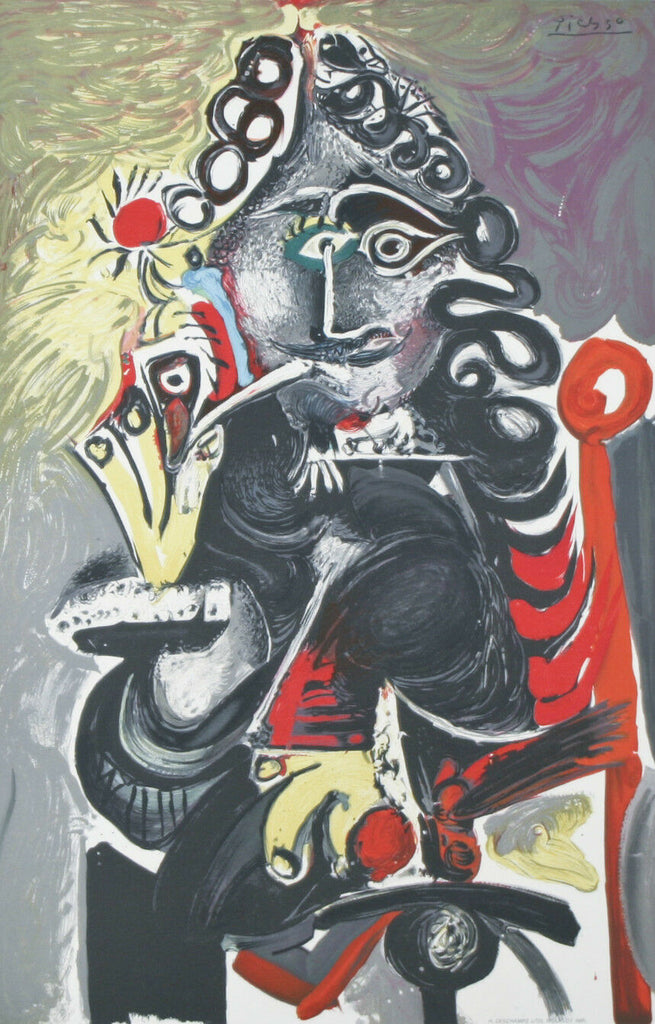 "Smoker" By Pablo Picasso Plate Signed Lithograph on Paper 25 1/2"x20"