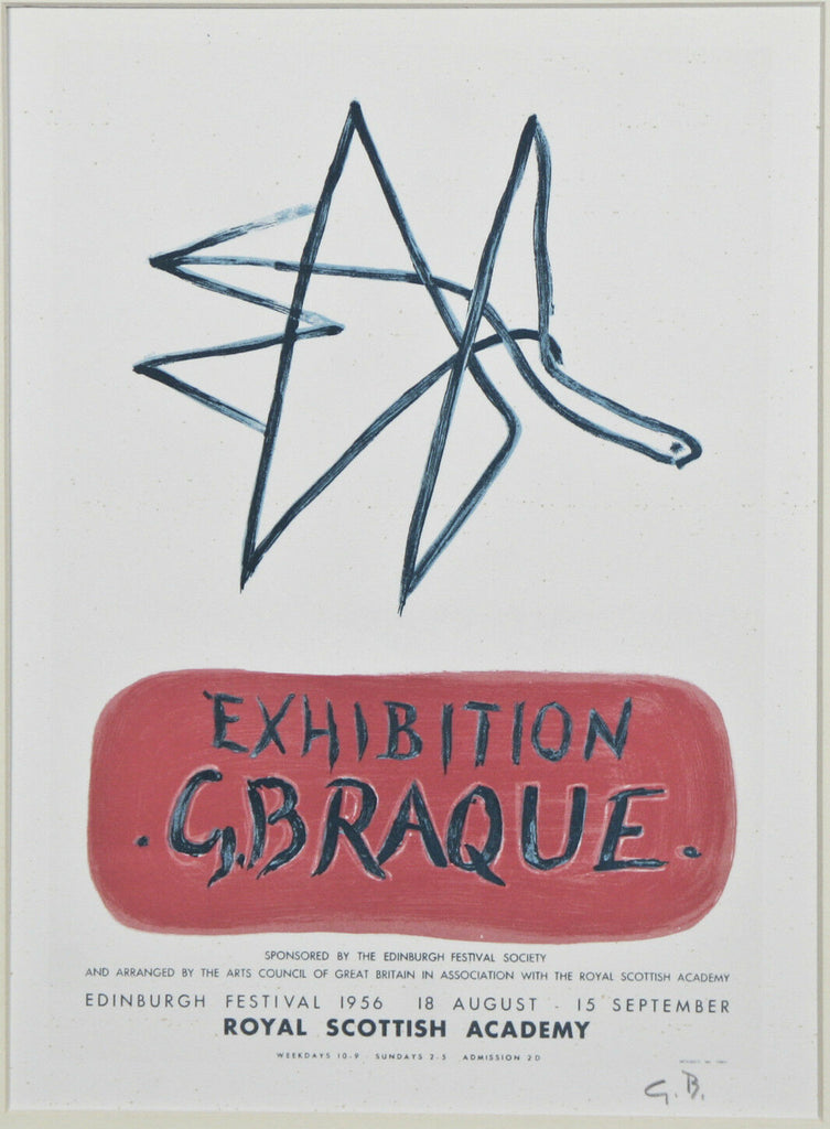 "Exhibition G. Braque 1956" by Georges Braque Signed Lithograph 10"x7"