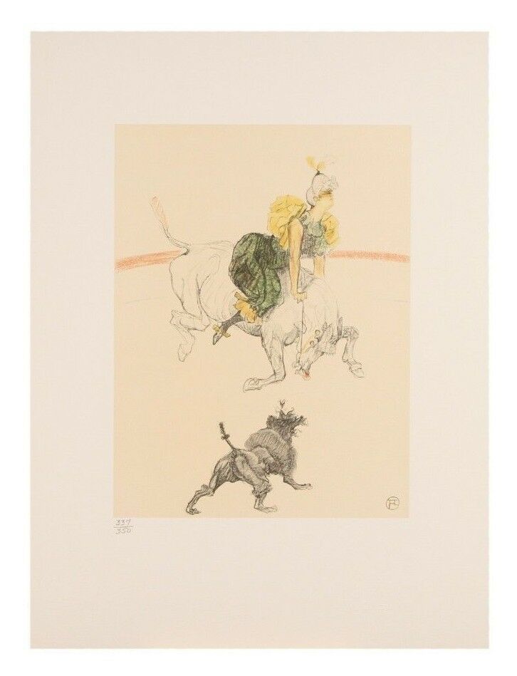"Clownesse" by Toulouse Lautrec from "The Circus" Portfolio Litho LE of 350 1990
