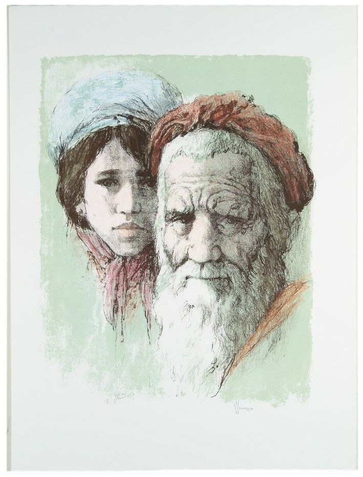 "Father and Son" by William Weintraub Signed Lithograph AP 19" x 25 1/2" w/ CoA