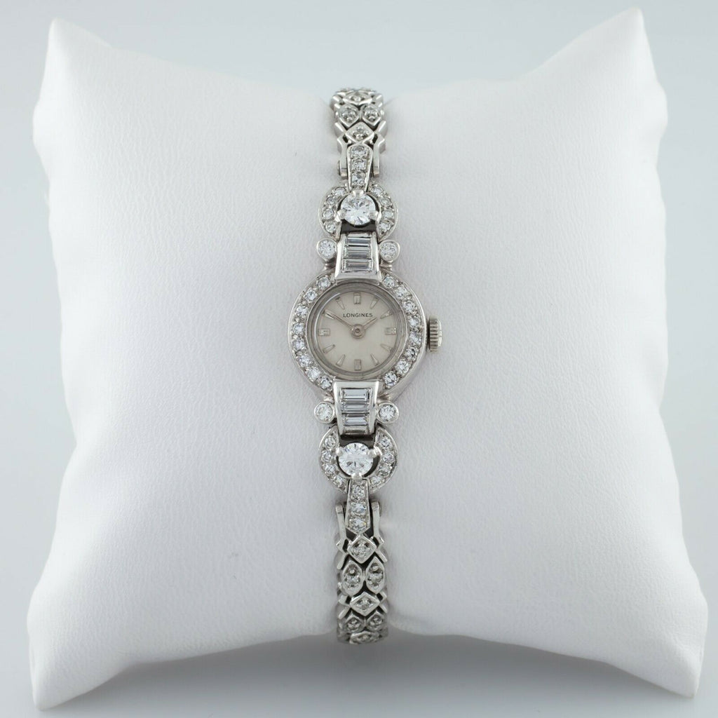 Longines Platinum & 14k White Gold Diamond Women's Dress Watch