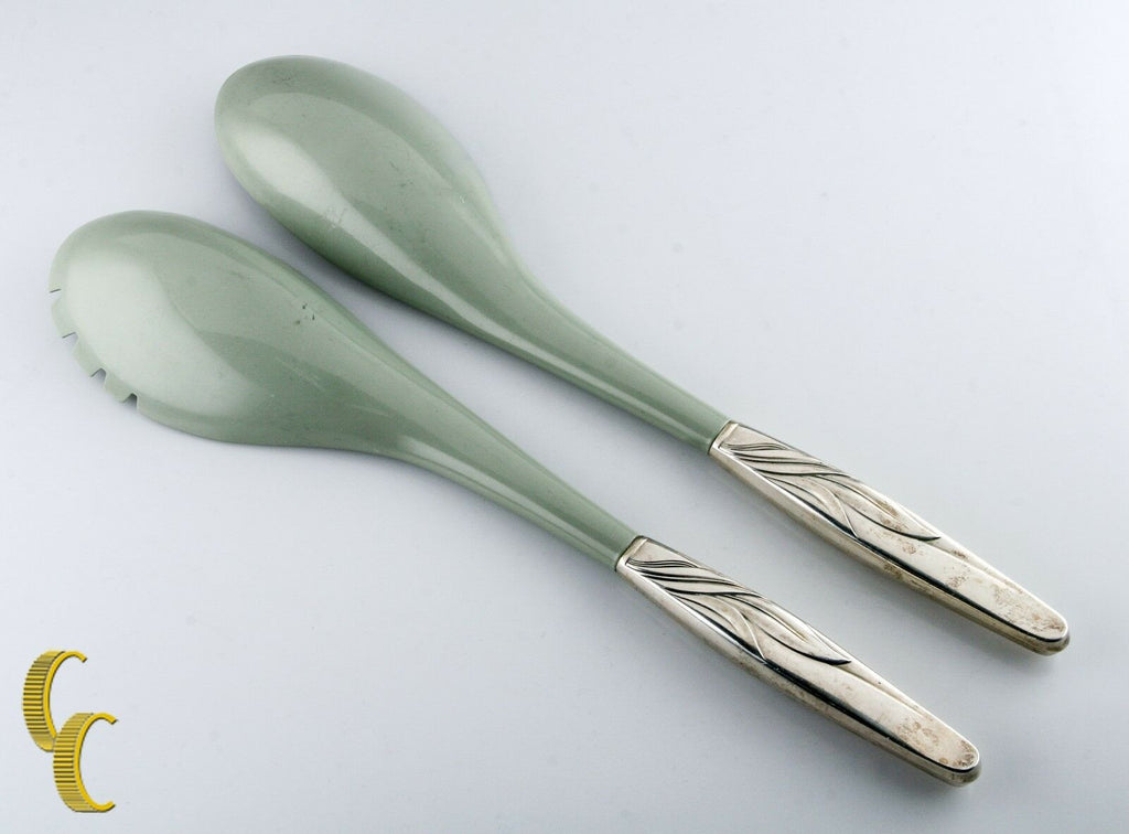 Towle Sterling Southwind 2 Piece Salad Set Sterling Silver Handles Great Gift!