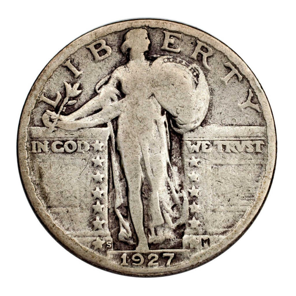 1927-S Silver Standing Liberty Quarter 25C (Very Good, VG Condition)