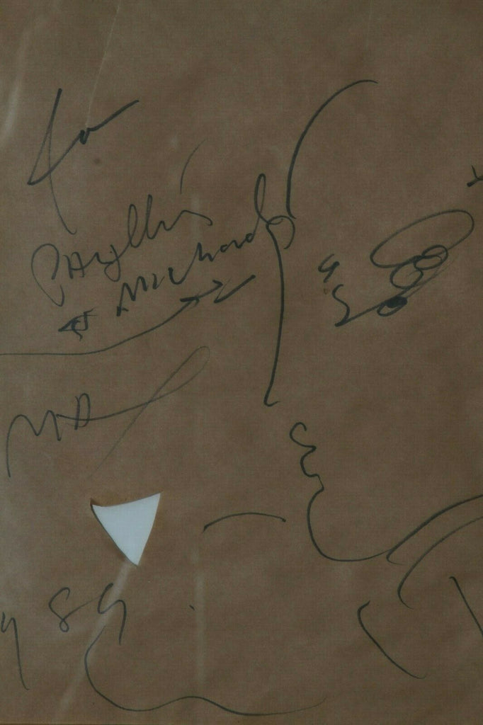Signed Doodle on Kraft Paper by Peter Max in Frame Original Sketch
