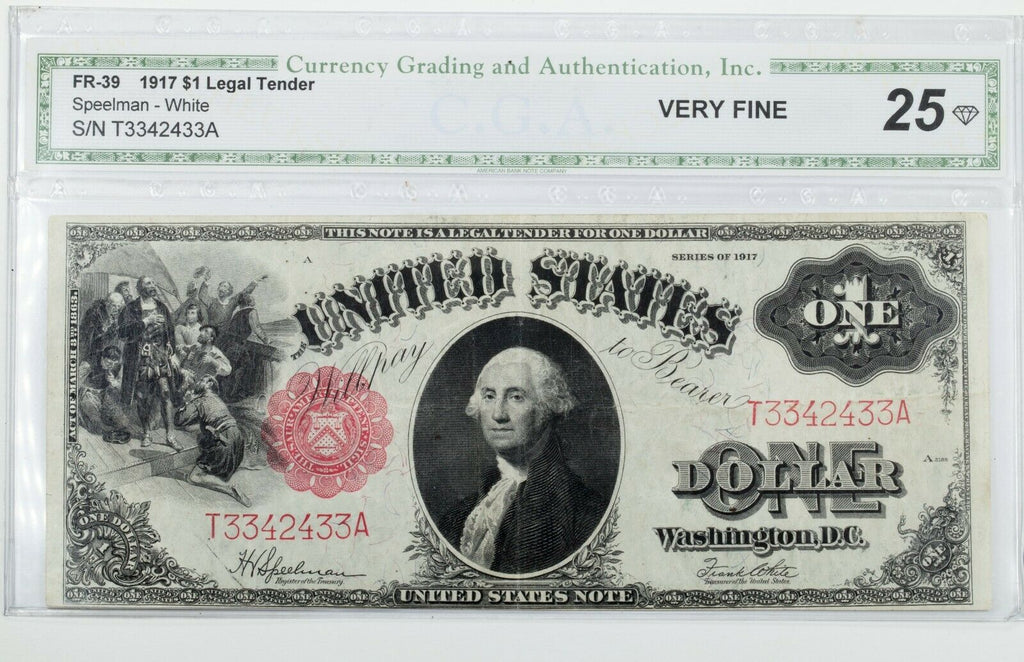 Series of 1917 $1 United States Note in Very Fine Condition FR-39