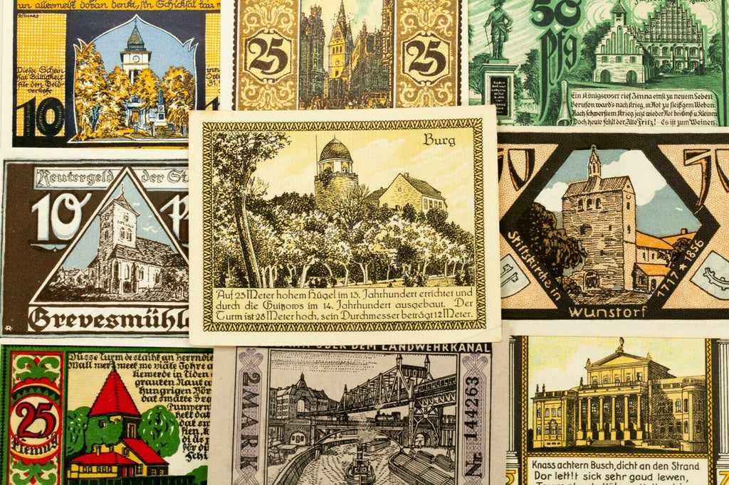 1920's Germany Notgeld (Emergency Money) 25pc - Berlin, Insterburg, Warburg