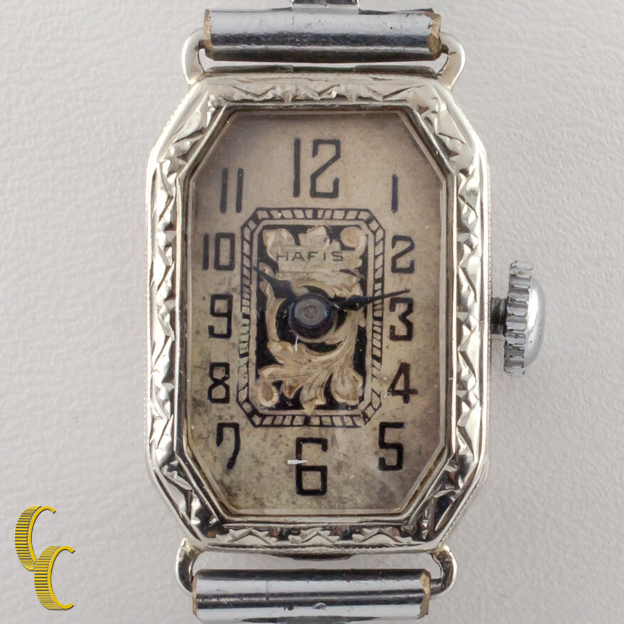 Hafis 18k White Gold Mechanical Hand-Winding Watch w/ Silk Cord Band