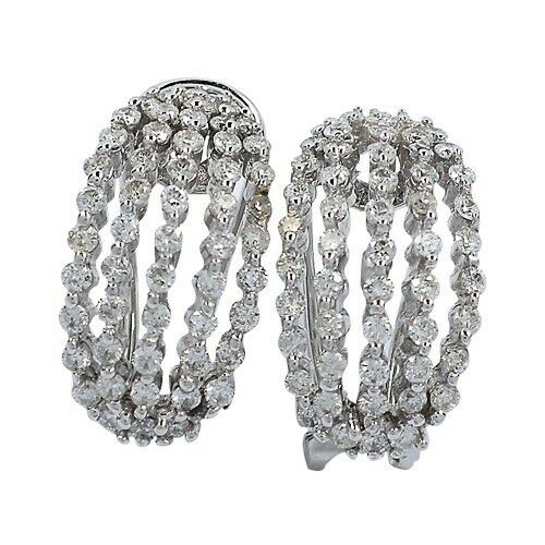 14k White Gold Ladies Diamond Earrings Omega Backs TDW = 0.85 ct Retail = $2,660