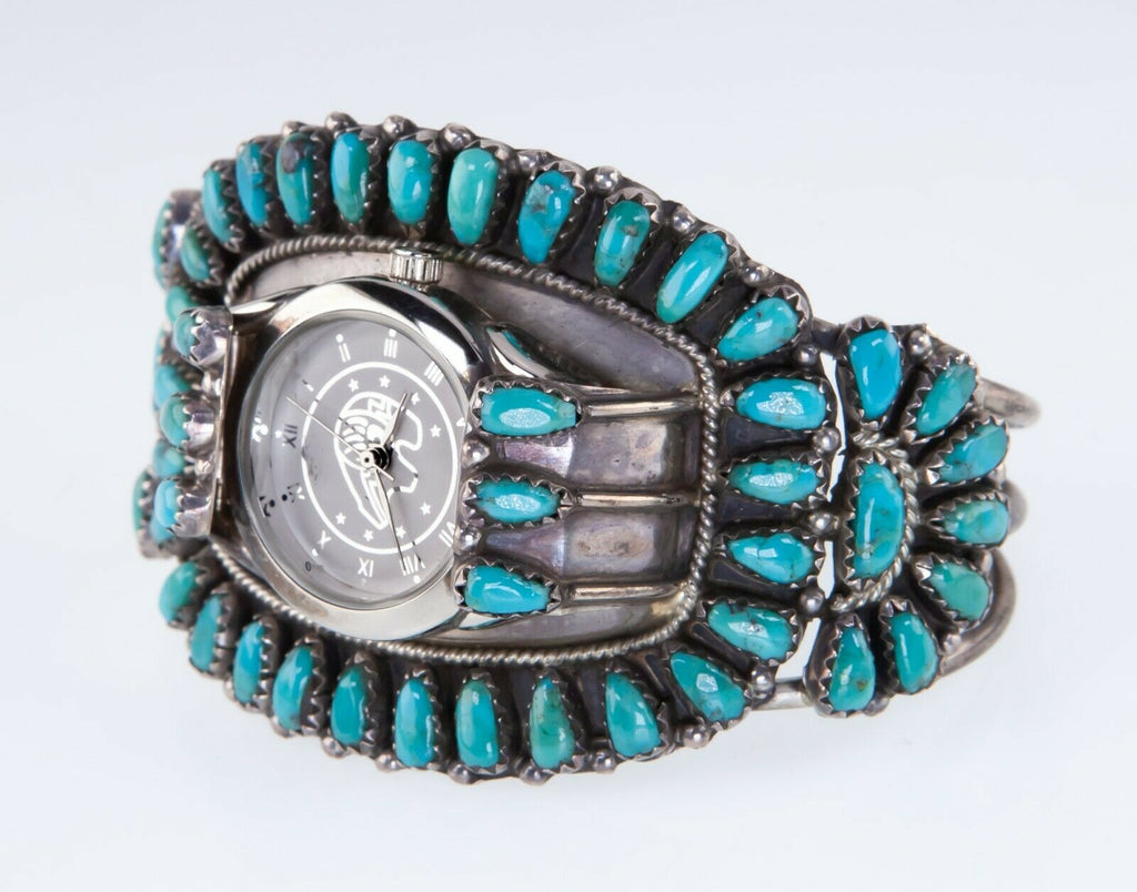 Navajo Womens Needlepoint Cuff Watch by Gerald Mitchell