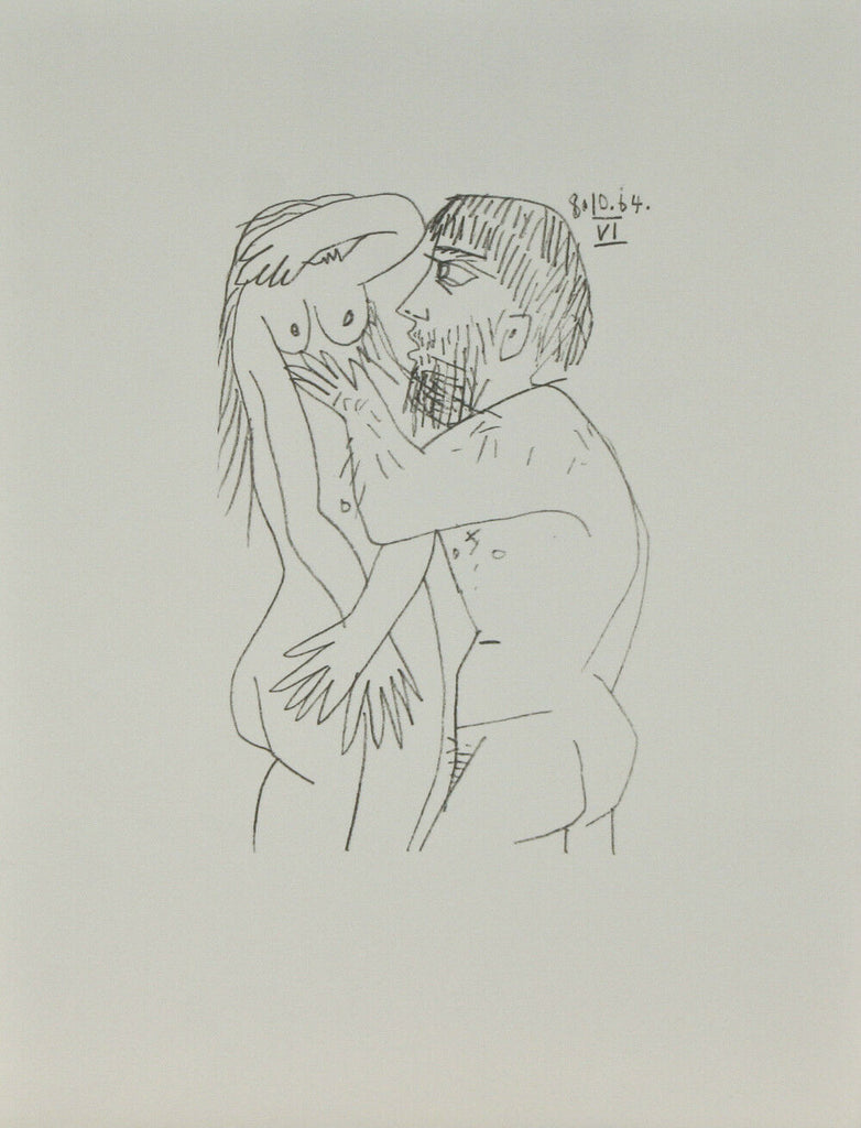 "Le Gout du Bonheur-8.10.64.VI" By Pablo Picasso Lithograph 12 3/4"x10"