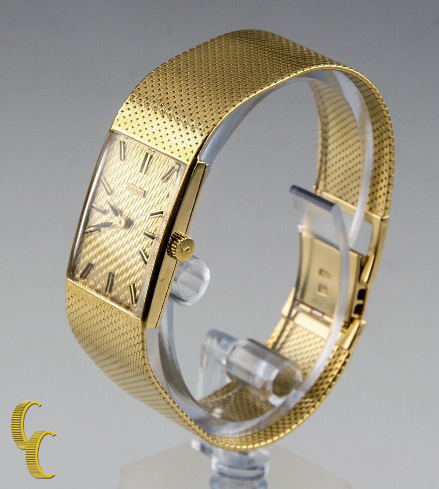Juvenia Women's 18K Yellow Gold Square Hand-Winding Watch w/ Gold Mesh Band
