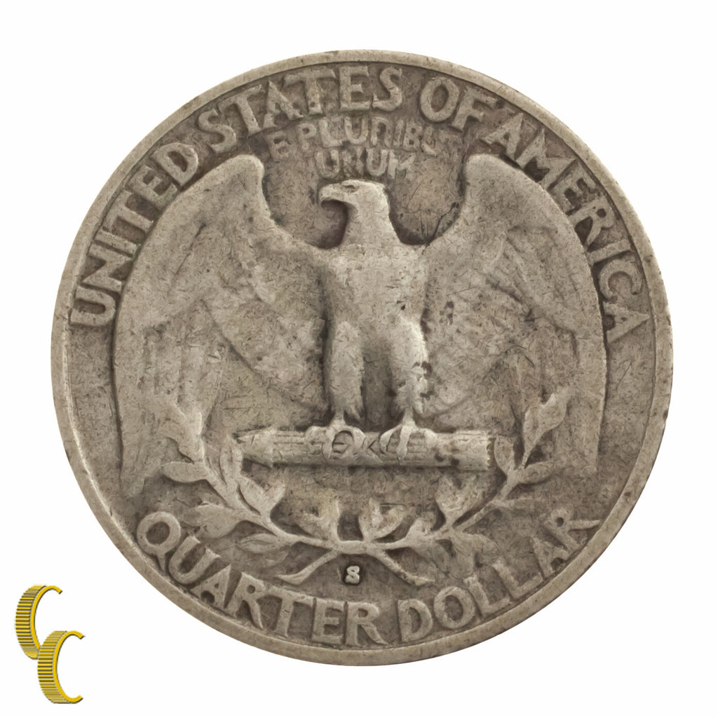 1932-S Silver Washington Quarter 25C (Very Fine, VF Condition)