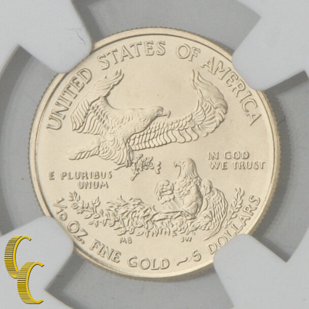 2015 $5 Gold 1/10 oz American Eagle Coin Narrow Reeds NGC MS-70 .900