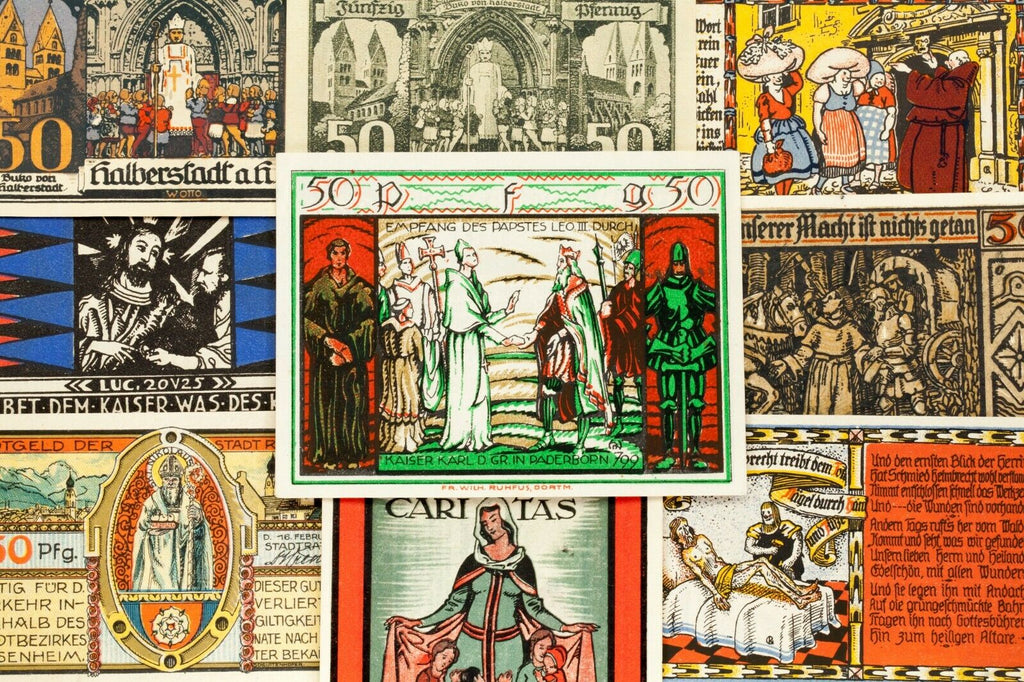 1920's Germany Notgeld Money 20pc Religion - Erfurt, Lippspringe, Oberlind