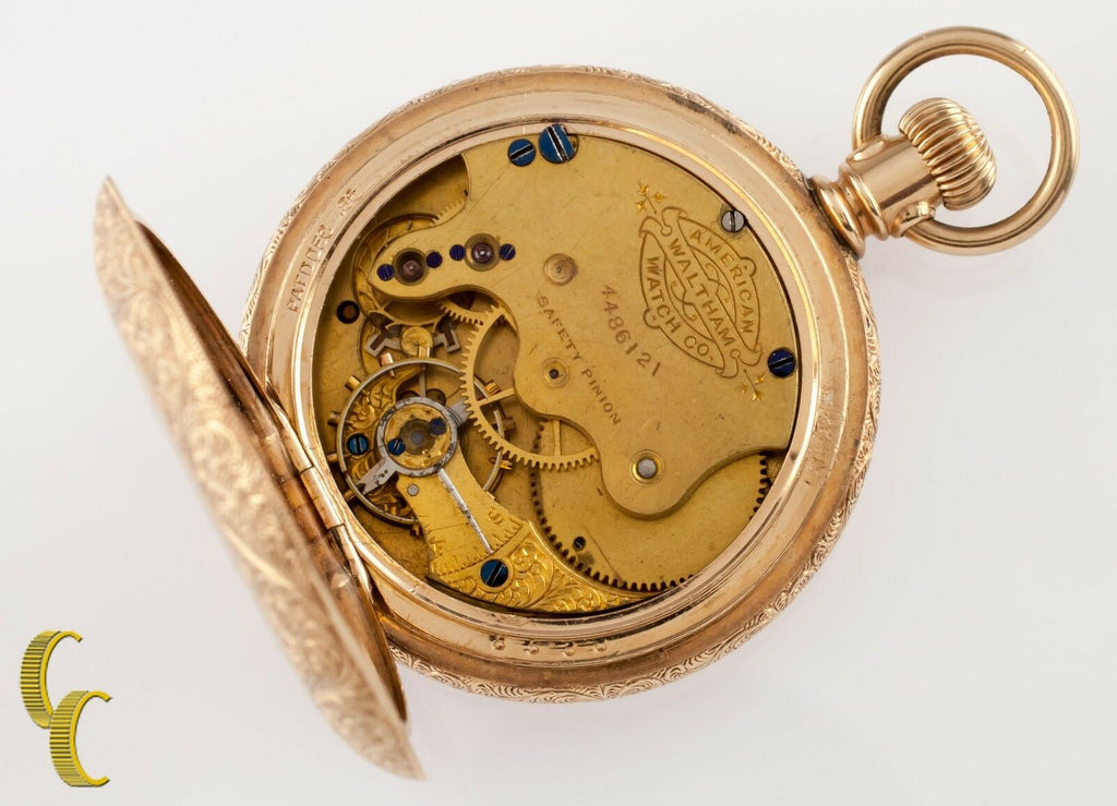 Antique Waltham Gold Filled Full Hunter Pocket Watch Size 0s 9J 1890 Grade G