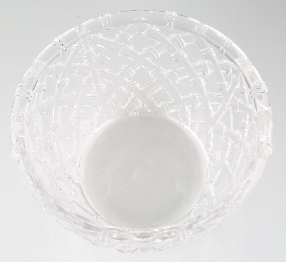 Tiffany & Co. Glass Bamboo Lattice Design Bowl 9" Great Condition!