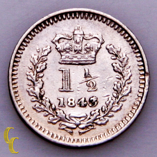 1843/34 Great Britain 1-1/2 Pence KM# 728
