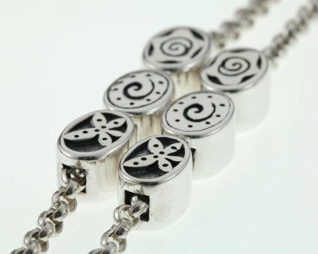 Bocco Sterling Silver Slide Bead Bracelet and Necklace Set